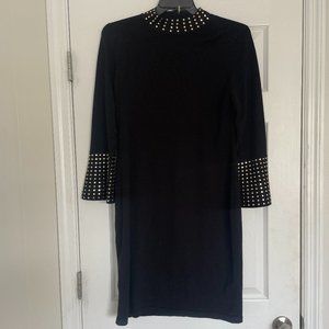 Gold studded sweater dress